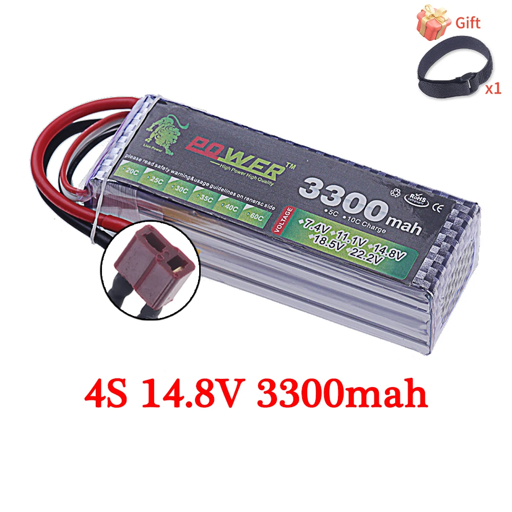 60C Lipo аккумулятор 3300 мАч 7 4 В 11 1 14 8 22 2 2S 3S 4S 6S с разъемом T XT60 для деталей