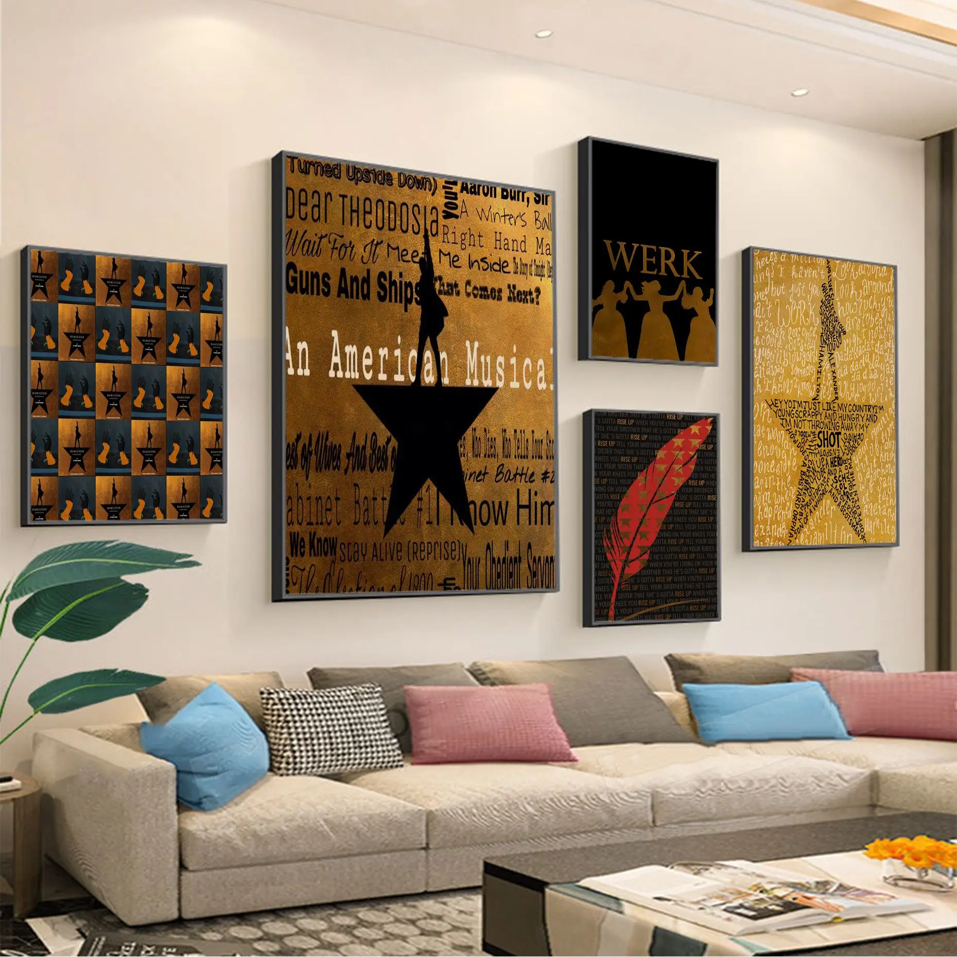 

Disney Hamilton Music Classic Vintage Posters Wall Art Retro Posters For Home Stickers Wall Painting