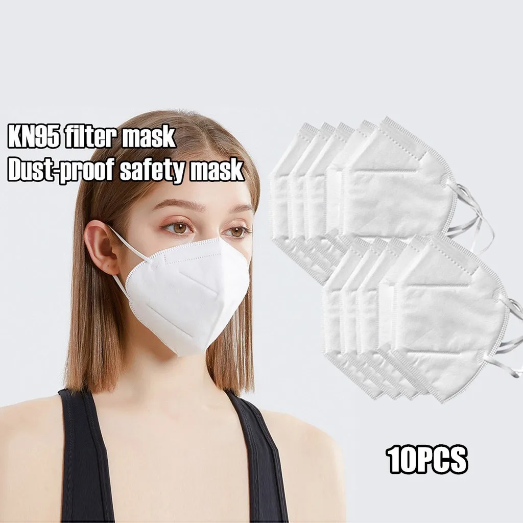 

10PC Dustproof Adults Mask Windproof Foggy Haze PM2.5 Pollution Respirator Unisex Facemask Disposable Filter Adults Masque Mask