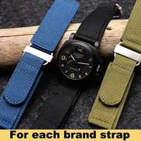 nato black strap high quality steel belt buckle is suitable for panerai seiko rolex hook and loop fastener nylon strap sports