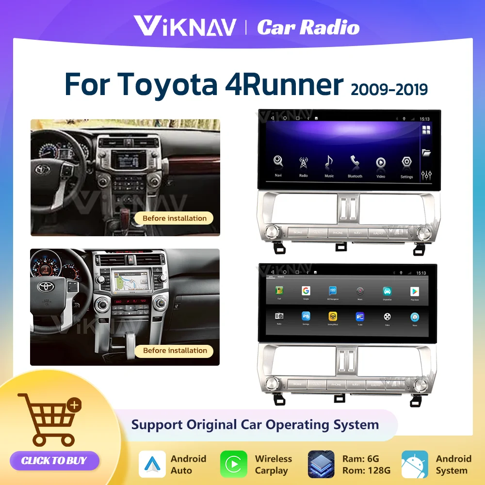 

12.3 Inch GPS Navigation For Toyota 4Runner 2009-2019 Multimedia Player Wireless Carplay Head Unit Receiver Android Auto Stereo