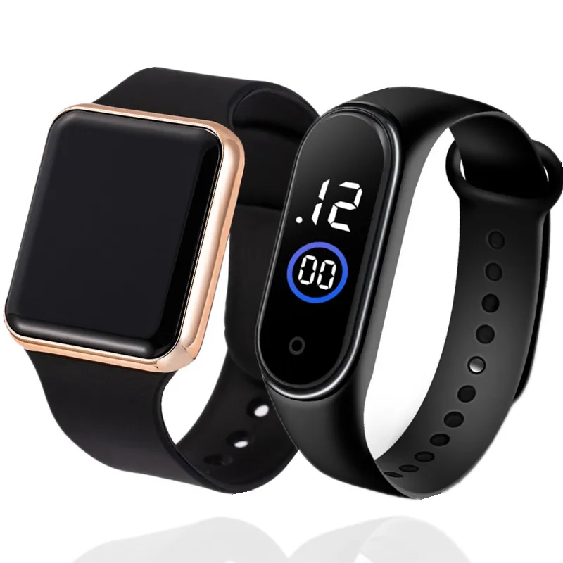 

Спортивные светодиодные цифровые часы для мужчин и женщин, водонепроницаемые повседневные электронные часы унисекс, наручные часы с силик...