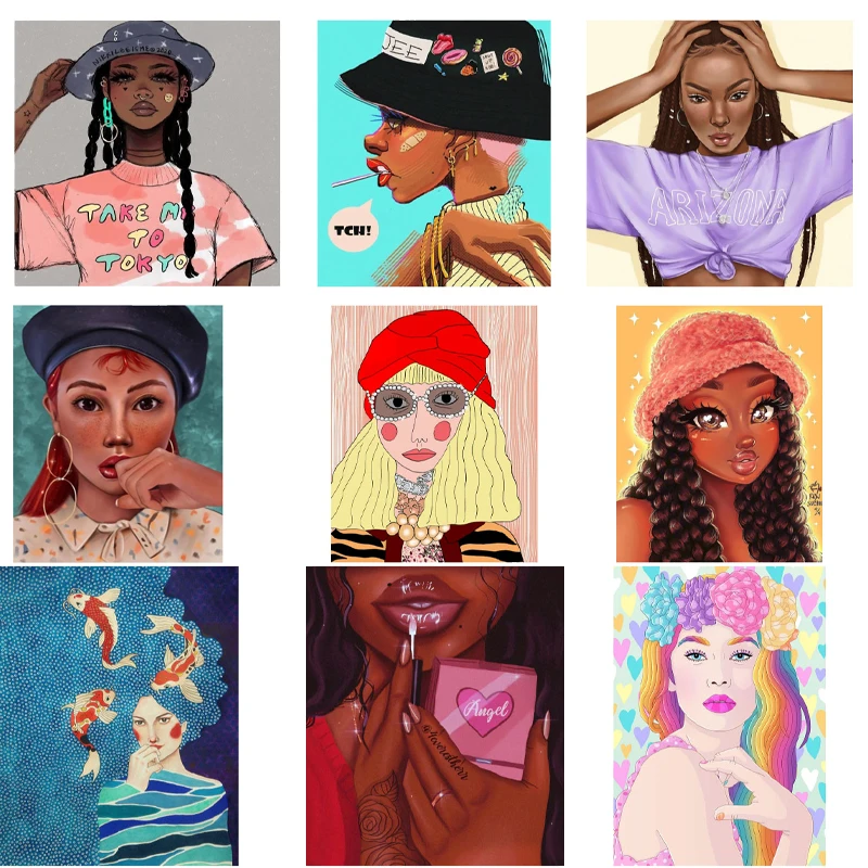 

Manga Girl Iron on Transfers for Clothing Thermoadhesive Patches Fusible Patch Anime Patch Textile Thermo-adhesive Vinyl Sticker