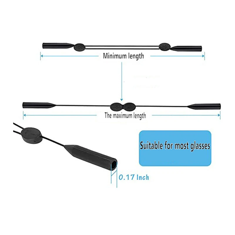 Adjustable Eyewear Retainer Universal Fit Sports Sunglasses Retainer Unisex Strap Safety Glasses Holder with Large Round-Head images - 6