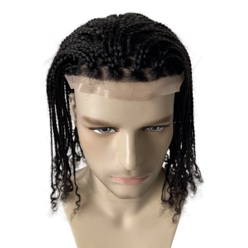 14-дюймовая замена бразильских девственных человеческих волос # 1b Черный длинный