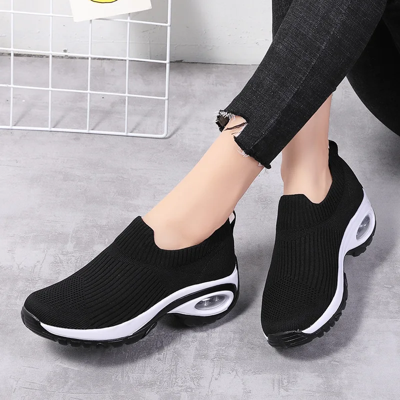 

Fashion Women's Shoe Fly Woven Air Cushion Running Shoes Casual Comfortable Versatile Sneakers Zapatillas Deportivas Para Mujer