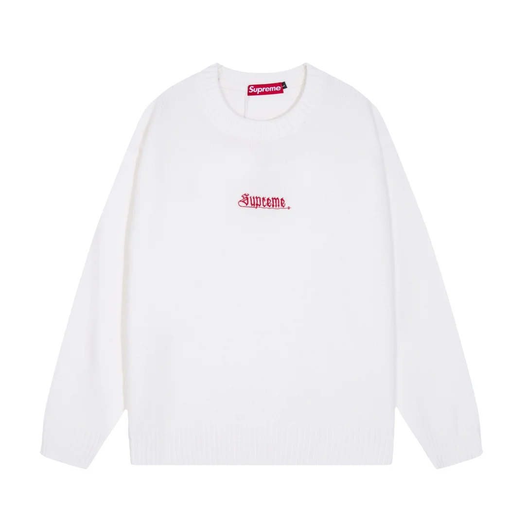 Свитер Supreme согреться Тонкая посадка Мода вязаный свитер