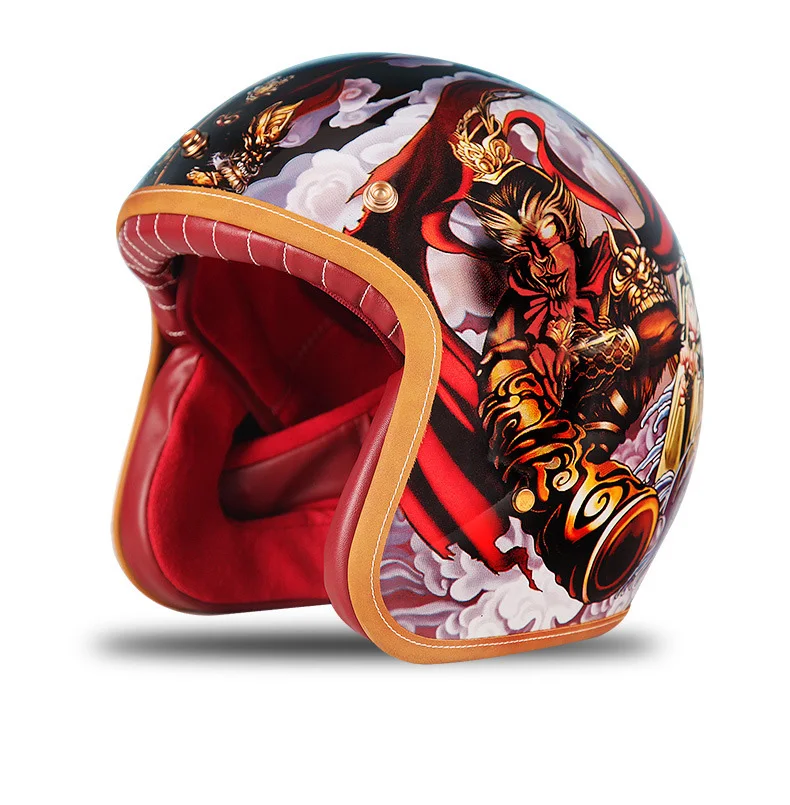 

motorcycle safety helmets scooter motor motor cross open face helmet personality cool retro half helmet