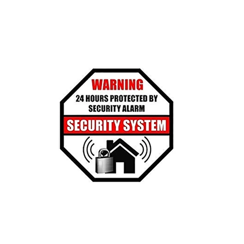 

Printed on Adhesive Side Outdoor/Indoor 24 Hour Protected By Security Burglar Alarm System Sticker Water Proof Decal