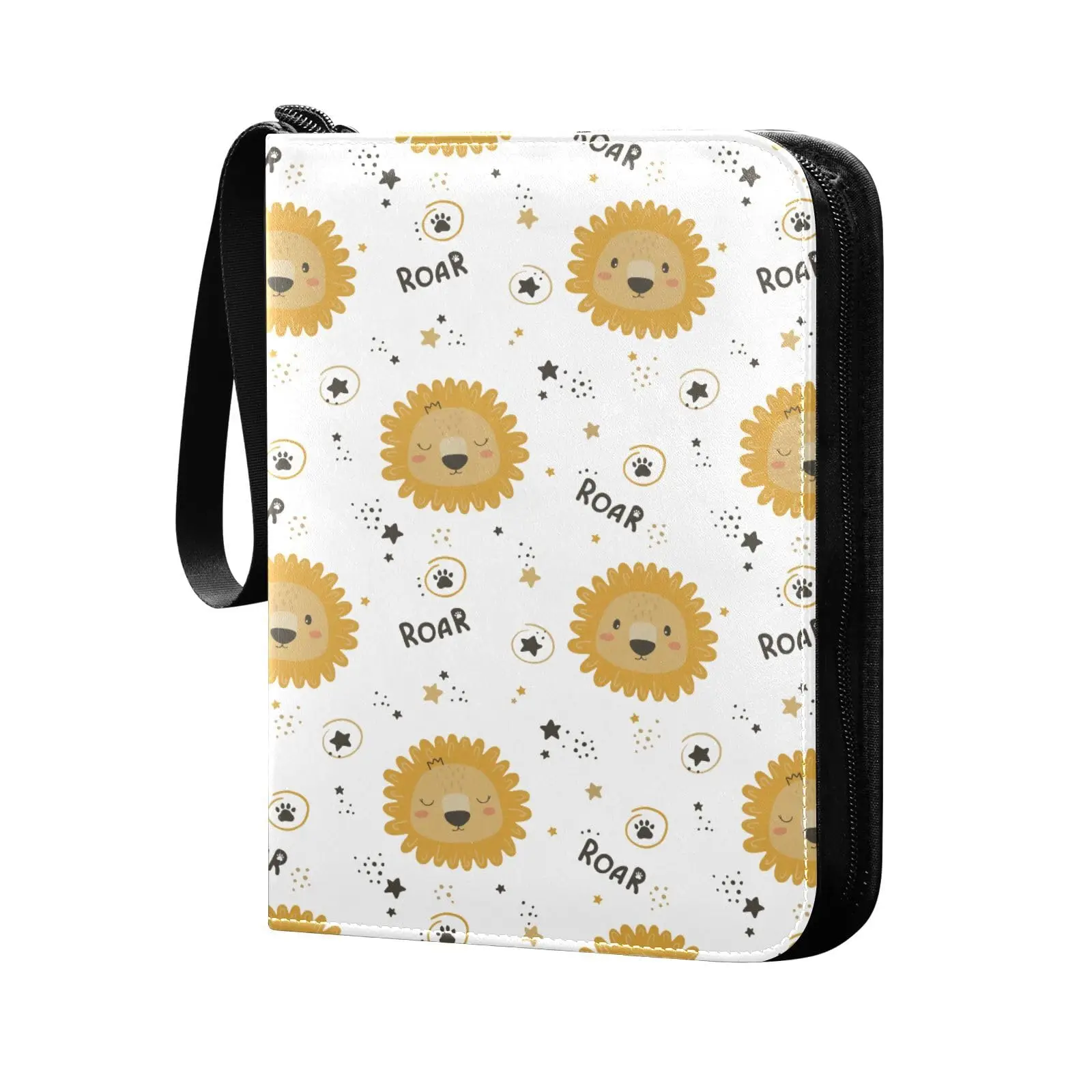 Симпатичная папка для карт с Львом 4 кармана двухсторонний карманный альбом 400