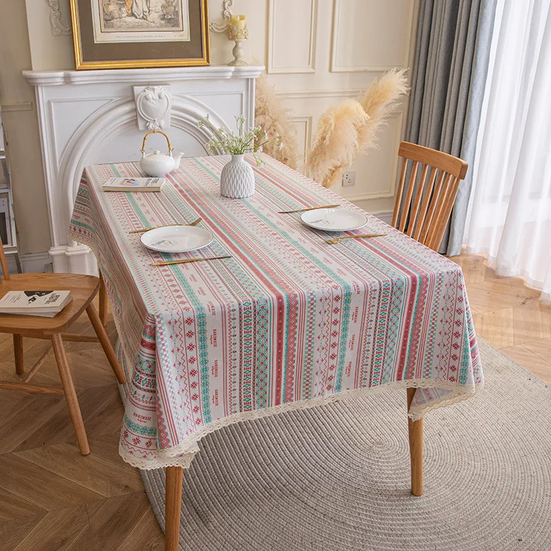 

Classic Oil-proof Tablecloth with Tassels Waterproof Dustproof Rectangle TPU Table Cover for Kitchen Picnic Camping Blanket Mat