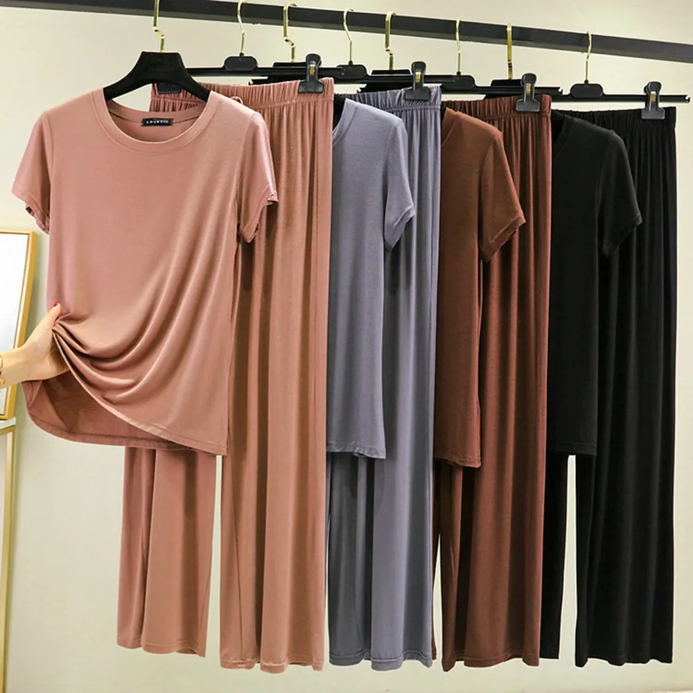 

Симпатичные комплекты для отдыха Новинка Пижама размера M-XXL Женская пижама с коротким рукавом и большим рукавом ночная рубашка Fdfklak одежда ...