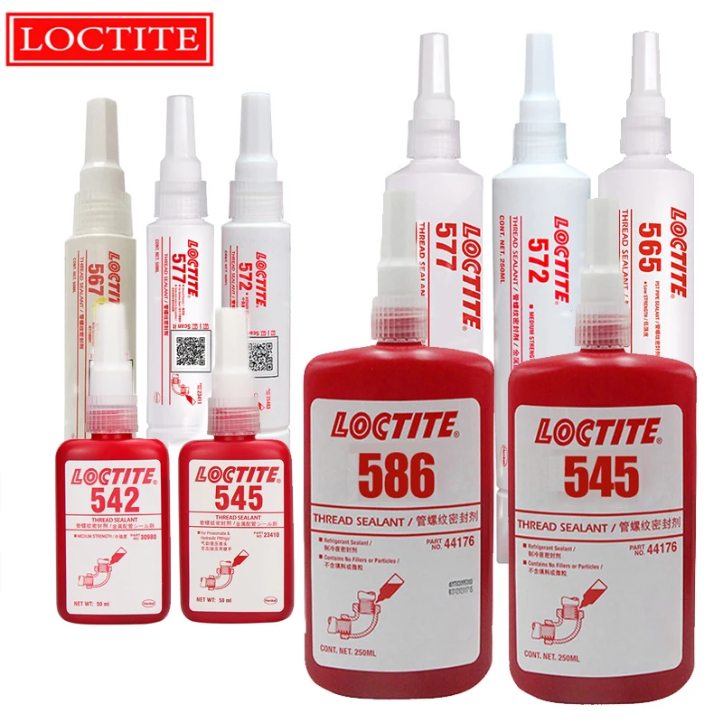 50/250ml Loctite 565 567 572 577 592 pipe thread glue 542 545 569 medium-strength leak-proof anti-loose anaerobic sealan - купить по