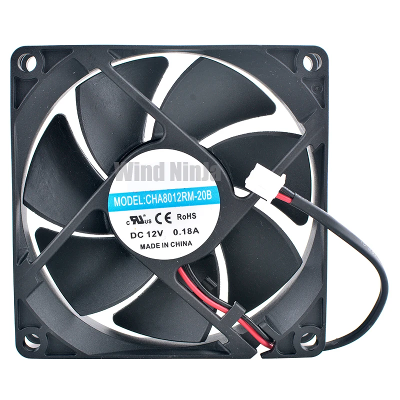 CHA8012RM-20B 8cm 80mm fan 80x80x20mm 8020 DC12V 0.18A 2pin 2150rpm Cooling for inverter power supply