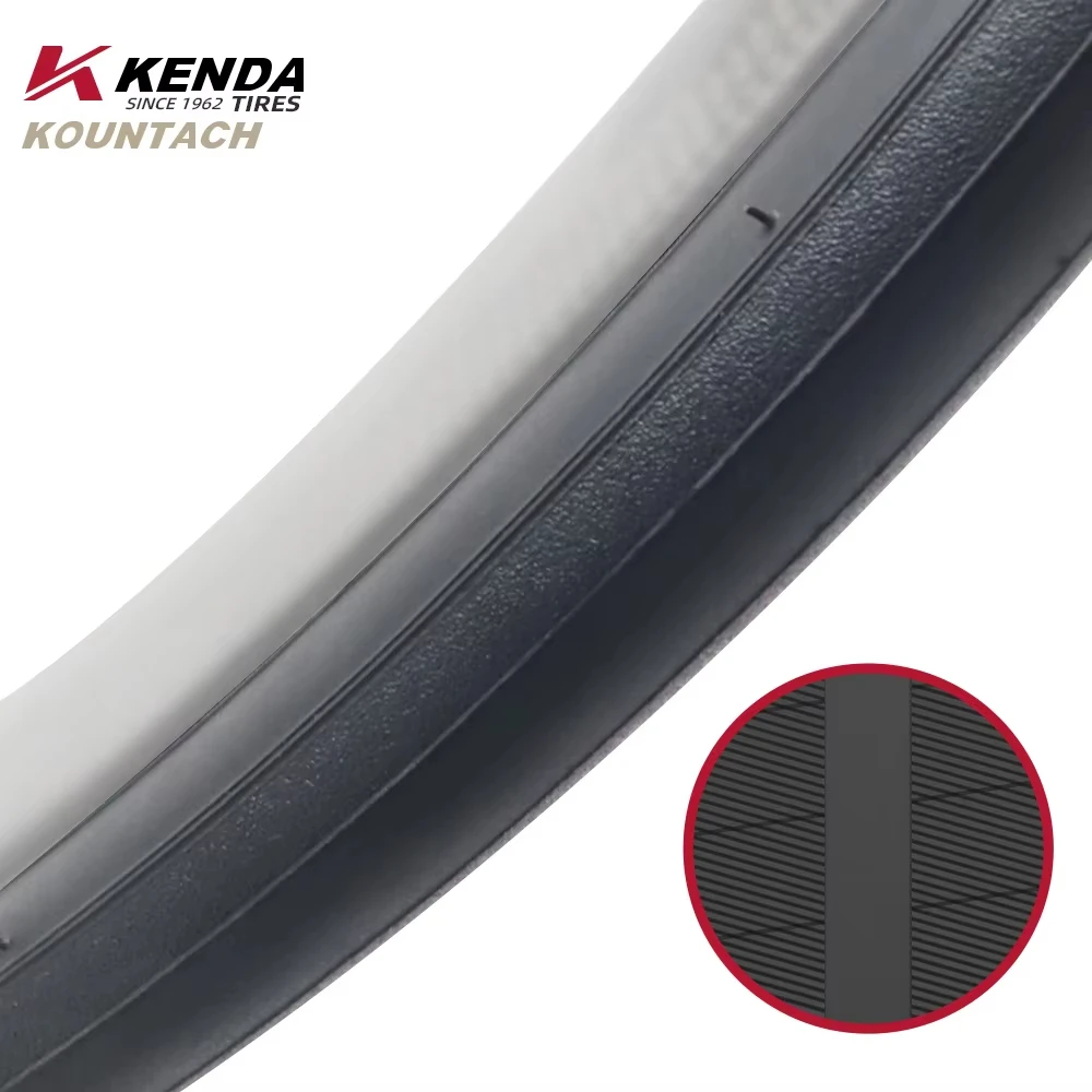 Фото Велосипедная покрышка Kenda K1092 для шоссейных велосипедов, устойчивая к проколам и скольжению, ультралегкая, складная, 700x25c/28c, Kountach Elite №5