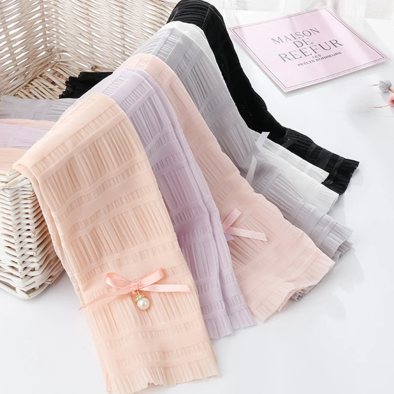 

Women's Summer Lace Bow Pearl Long Arm Sleeve Warmers 2023 Causal Breathable Sunscreen UV Protection Cuffs Driving Sleeve Holder