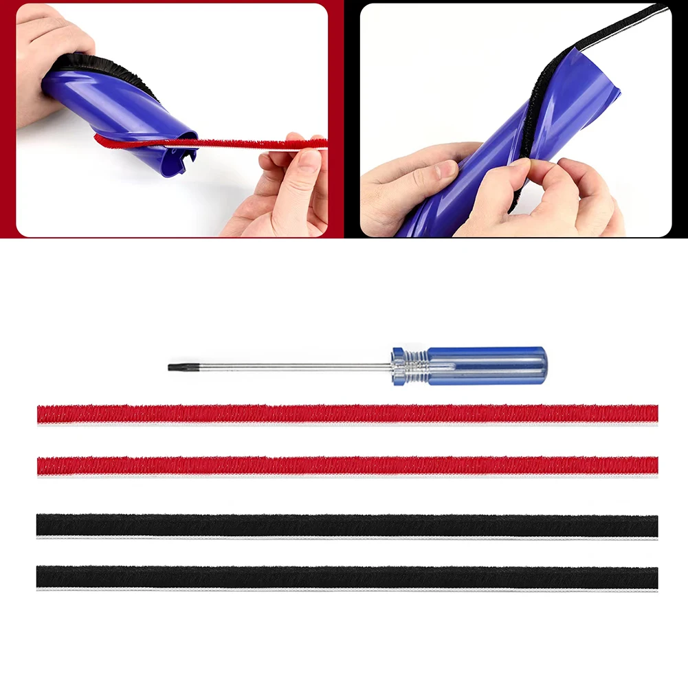 

4pcs Plush Strips 26cm Replacement For Dyson V6 V7 V8 V10 Vacuum Cleaner Rolling Brush Strips With Screwdriver