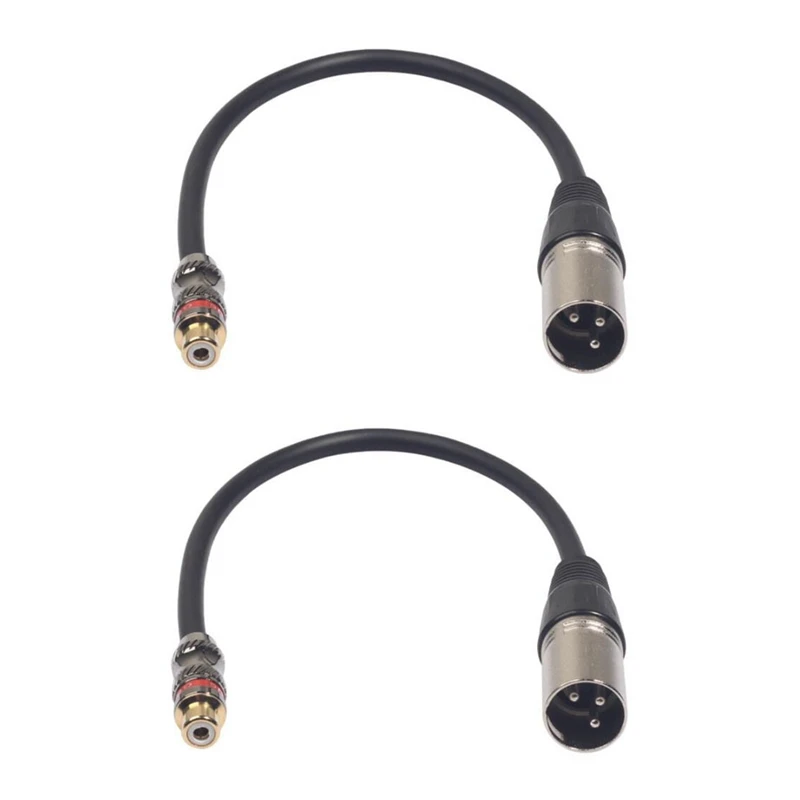 

2X RCA Female to XLR Male Cable,XLR to RCA Converter Audio Adapter Patch Cable Changer -30cm