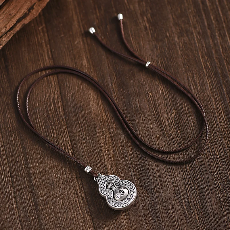 Подвеска Тыква ZABRA из чистого серебра 999 пробы для мужчин и женщин поворотная