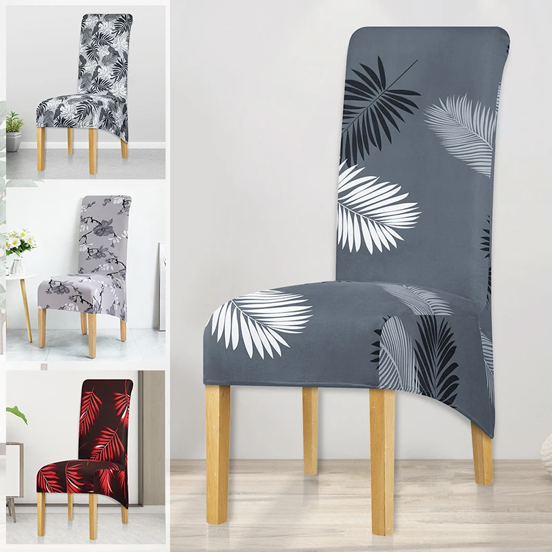 

XL Size Printed Elastic Long Back Chair Cover Europe Style Seat Covers Stretch Chair Covers Dedicated For Family Hotel Banquet