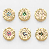 ocesrio multiple color cz flower charms for bracelete making diy handmade copper gold plated jewelry making wholesale chma168