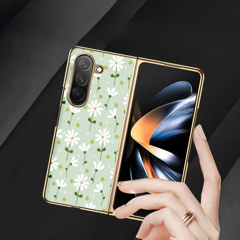 Роскошный чехол с цветочным узором в стиле кантри для Samsung Galaxy Z Fold 6 5 4 W24 23 Armor Flip