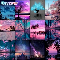 gatyztory%c2%a060x75cm frame painting by numbers beauty sky diy number painting for home decor on canvas painting for wall art