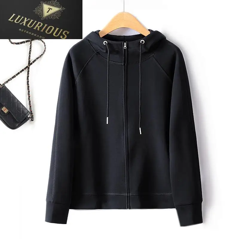 

Jackets For Women Autumn 2023 New Solid Air Cotton Fashion Windbreaker Topstitch Design Sweet Zipper Cardigan Sweater 4XL
