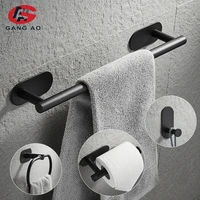 sus304 black bathroom hardware set towel bar rack toilet paper holder robe hook stainless steel bathroom accessories