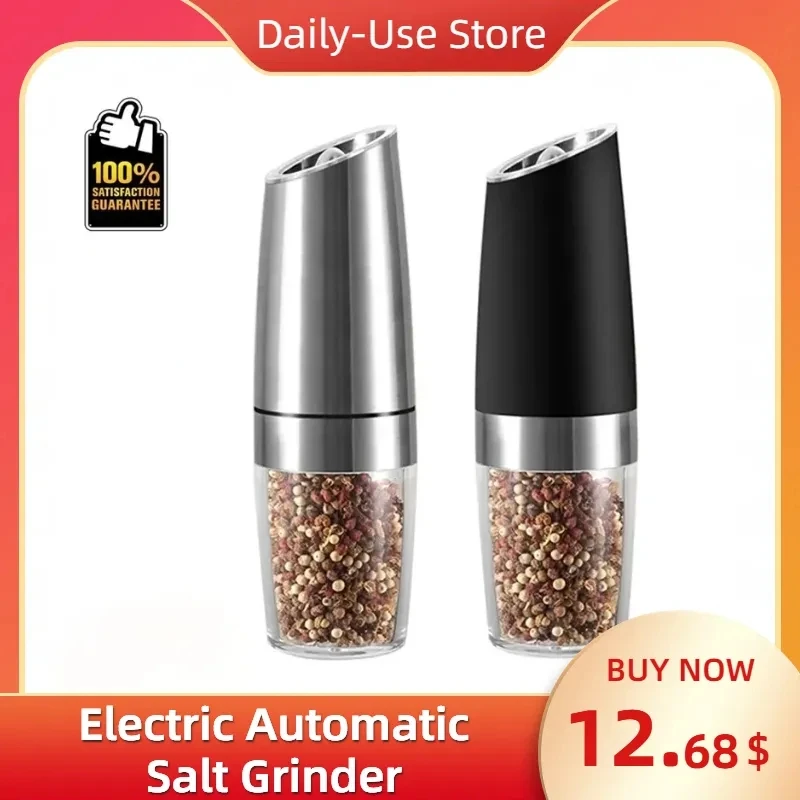 

Electric Automatic Salt Grinder Led Light Pepper Spice Grain Grinder Porcelain Powder Core Grinder Kitchen Tools