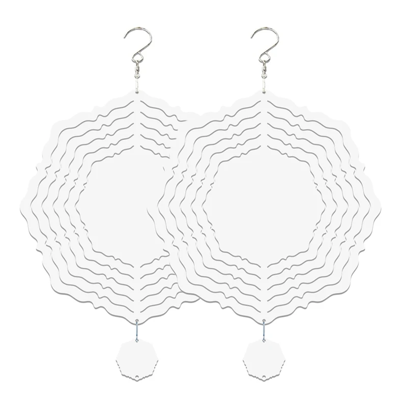 

2 Pcs Sublimation Wind Spinner 10 Inch Blanks Wind Hanging Ornament For Yard Garden Decoration