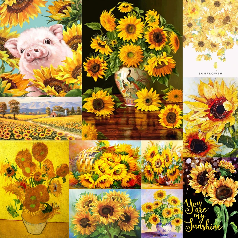 

5D Diamond Painting Sunflower Full Diamond Art Embroidery Large Living Room Office Home DIY Decoration Diamond Cross Stitch Kits