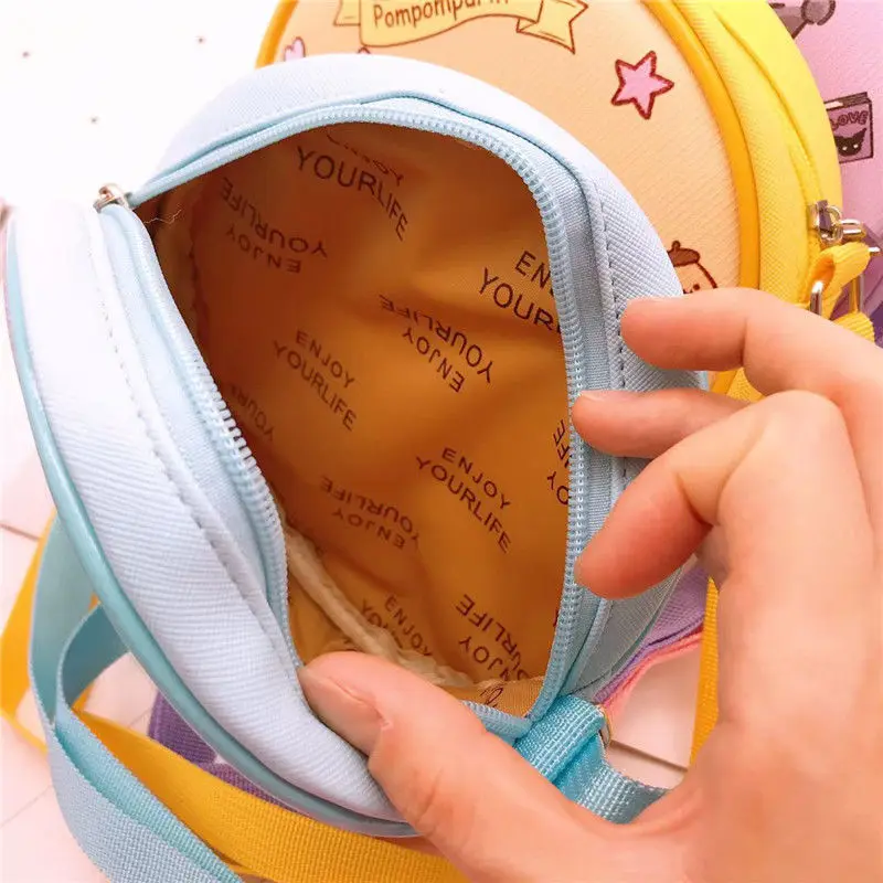 Purses and Handbags Sanrio Messenger Bag Cartoon Kuromi Cinnamoroll Babycinnamoroll Girl Heart Cute Women Bag Small round Bag