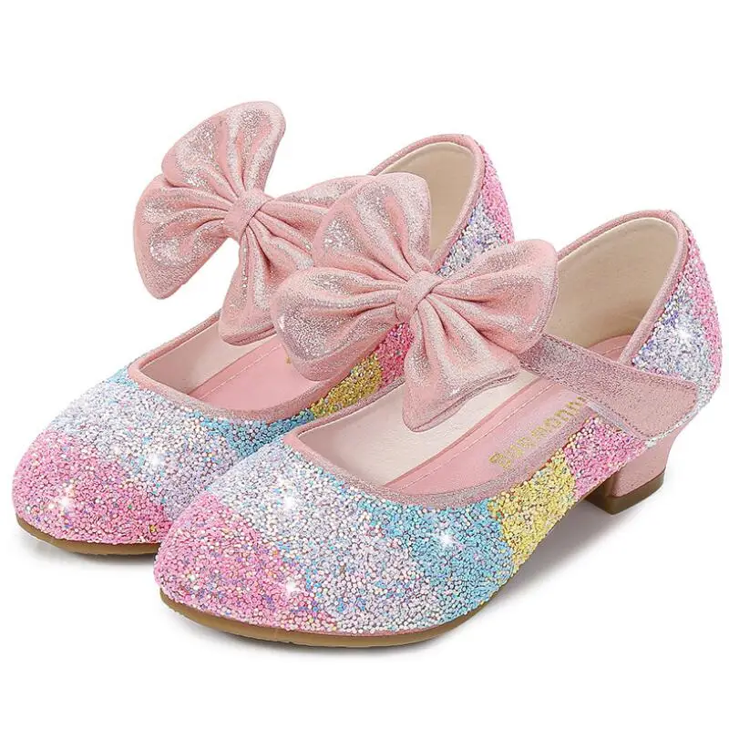 

Princess Girls Party Shoes Children Sandals Colorful Sequins High Heels Shoes Girls Sandals Peep Toe Summer Kids Shoes