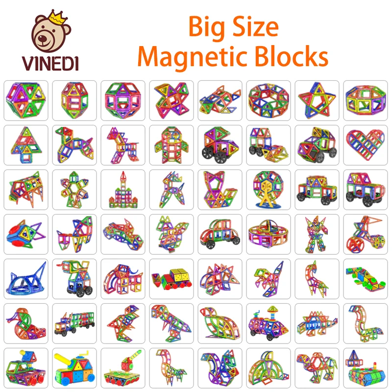 Конструктор Магнитный большого размера конструктор Детский развивающий для