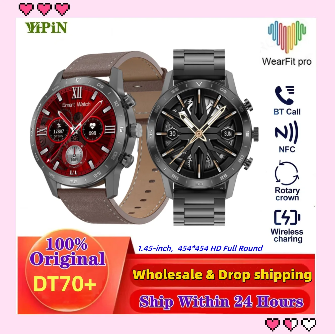 

Смарт-часы мужские, экран 100 дюйма, нержавеющая сталь