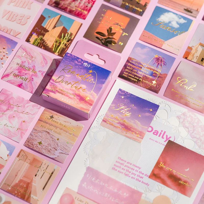 

45PCS Romantic Light Shadow Phone Stickers Aesthetic Decoractive Scrapbooking Accessories Paper Sticky Sticker Flakes for Kid