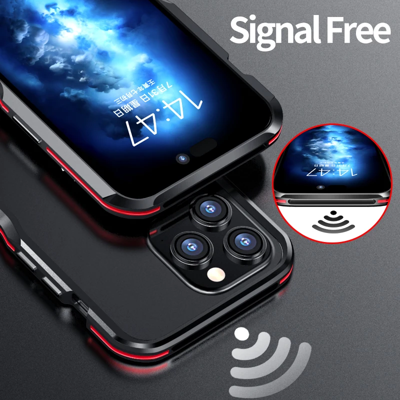 Luphie Metal Frame For iphone 14 13 12 11 Pro Max Aluminum Alloy Case Bumper 12 13 Mini X Xs XR SE2020 7 8 Plus Shockproof Cover