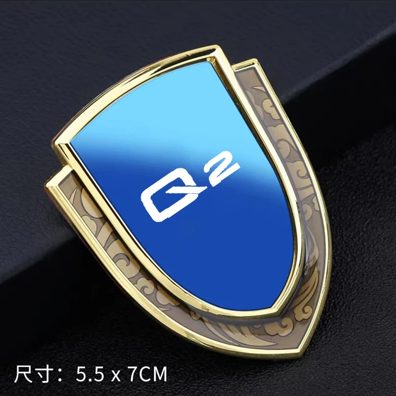 

Стайлинг автомобиля, золотистая фотография, цинковый сплав, 3D клейкая эмблема, значок, наклейка, автомобильный аксессуар для Audi Q2