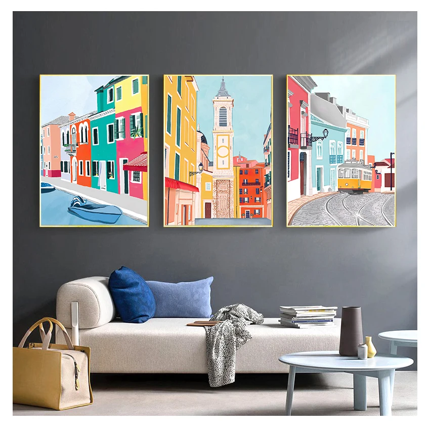 

Настенная картина с изображением Йорк, Парижа, ирландского ландшафта, на холсте, печатные картины для гостиной, домашний декор, известный город, плакат, Марокко, новый