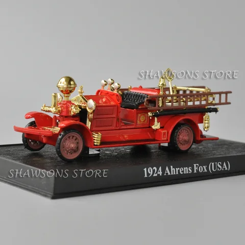 Отлитый под давлением игрушечный грузовик, масштаб 1:64, 1924 Ahrens Fox США, пожарный двигатель, миниатюрная Реплика, коллекционная