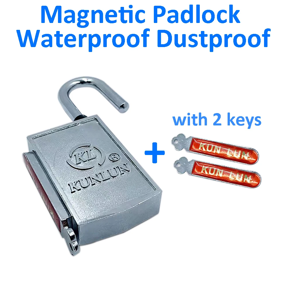

Heavy Duty Magnetic Padlock Waterproof and Dustproof No Password Required Anti-block Strip Rust Rain Resistant for Outdoor Use