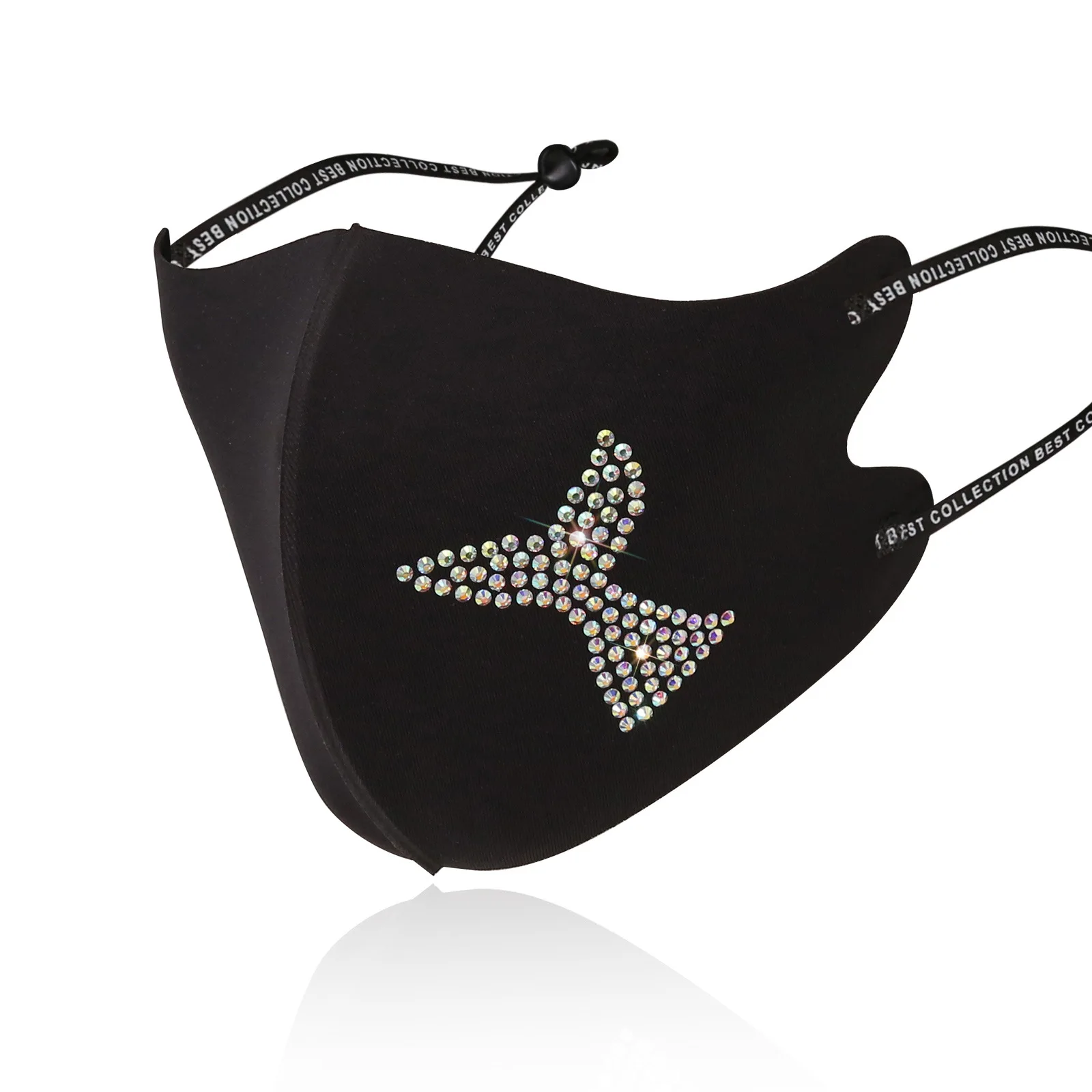 

Women's Mask with Diamond Decoration Colorful Fishtail Personality Rhinestone Dust Mask Breathable Summer Masks wholesale