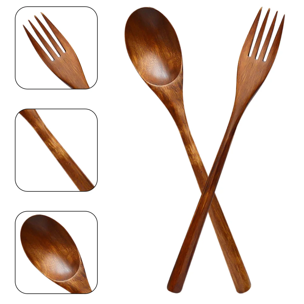 

Wooden Fork Forkseating Spoons Spoon Multi Salad Reusable Appetizer Function Delicate Dessert Cutleryutensils Cake