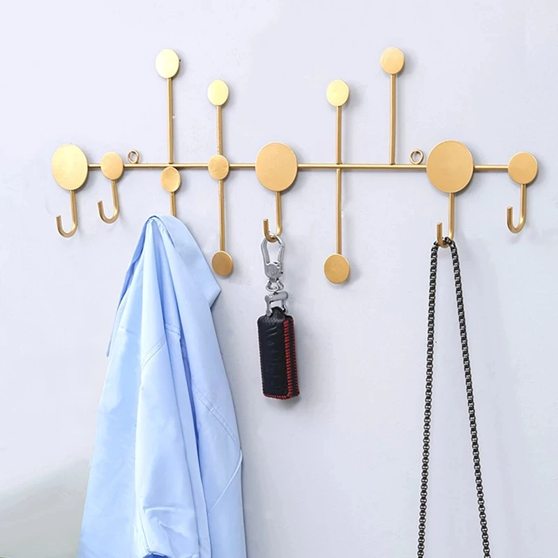 

Clothes Coat Hook Door Key Hat Bathroom Storage Luxury Gold Black Pack Iron Wall Hanging Decoration