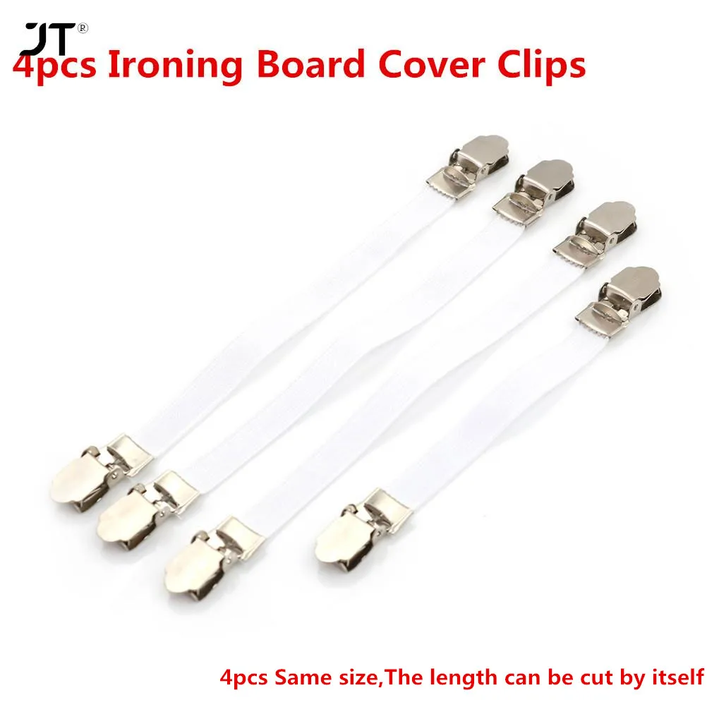4pcs Ironing Board Cover Clip Fasteners Tight Fit Elastic Brace Ties Straps Grip