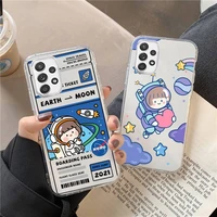 customized planet astronaut phone case transparent for huawei p20 p30 p40 honor mate 8x 9x 10i pro lite