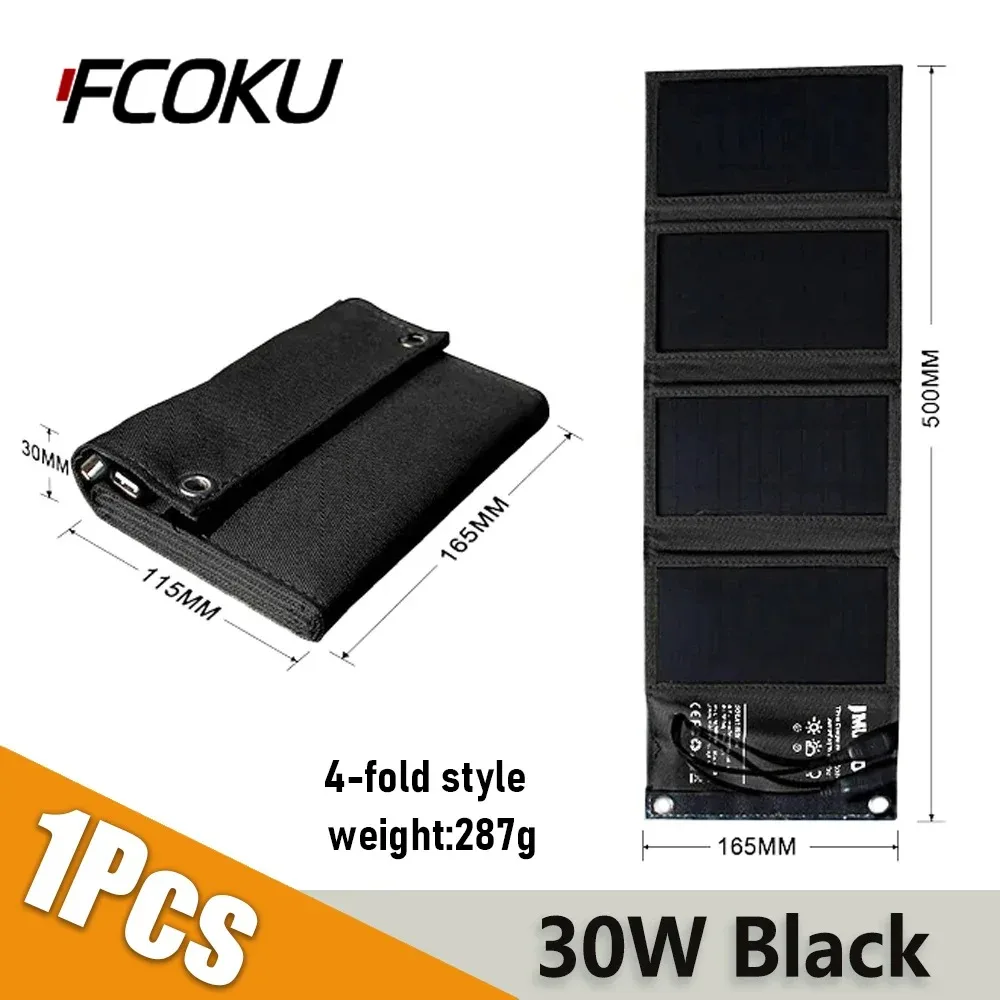 Портативная Складная солнечная панель 80 Вт с USB 5 В водонепроницаемая для