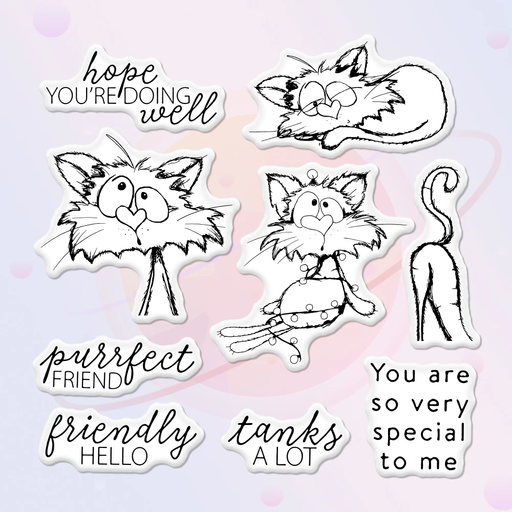 Симпатичные забавные штампы для вырезания кошек своими руками прозрачные