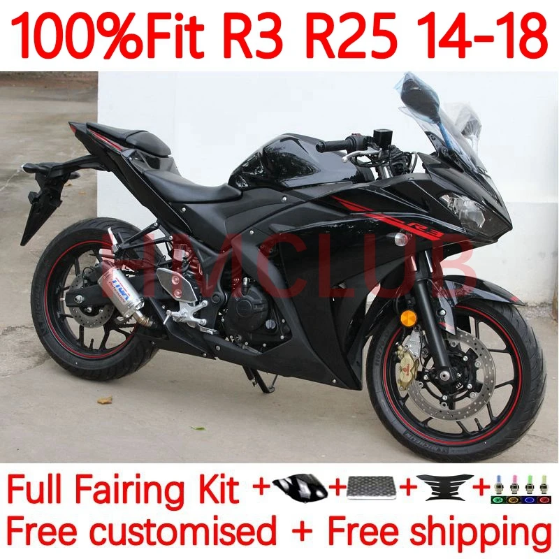 

Injection For YAMAHA YZF R3 R25 YZFR25 YZFR3 YZF-R25 2014 2015 2016 2017 2018 gloss black YZF-R3 14 15 16 17 18 Fairing 30No.190